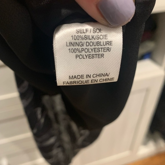 𝅺HAUTE HIPPIE 100% silk asymmetrical black & white dress EUC size Small - Picture 6 of 9